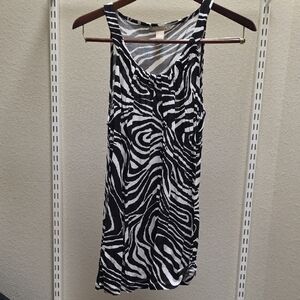 Banana Republic Black and White Zebra Print Tank Top